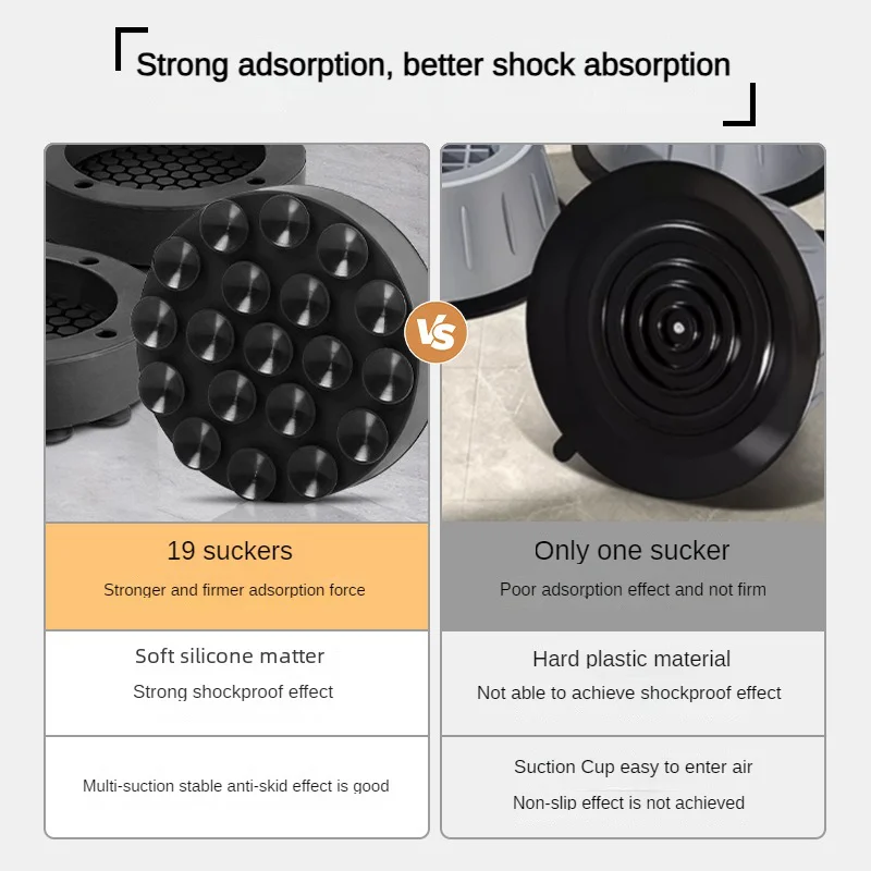 Anti Vibration Feet Pads for Washing Machine Leg Silent Non-slip Heighten Universal Furniture Noise-reducing Mat 4Pcs