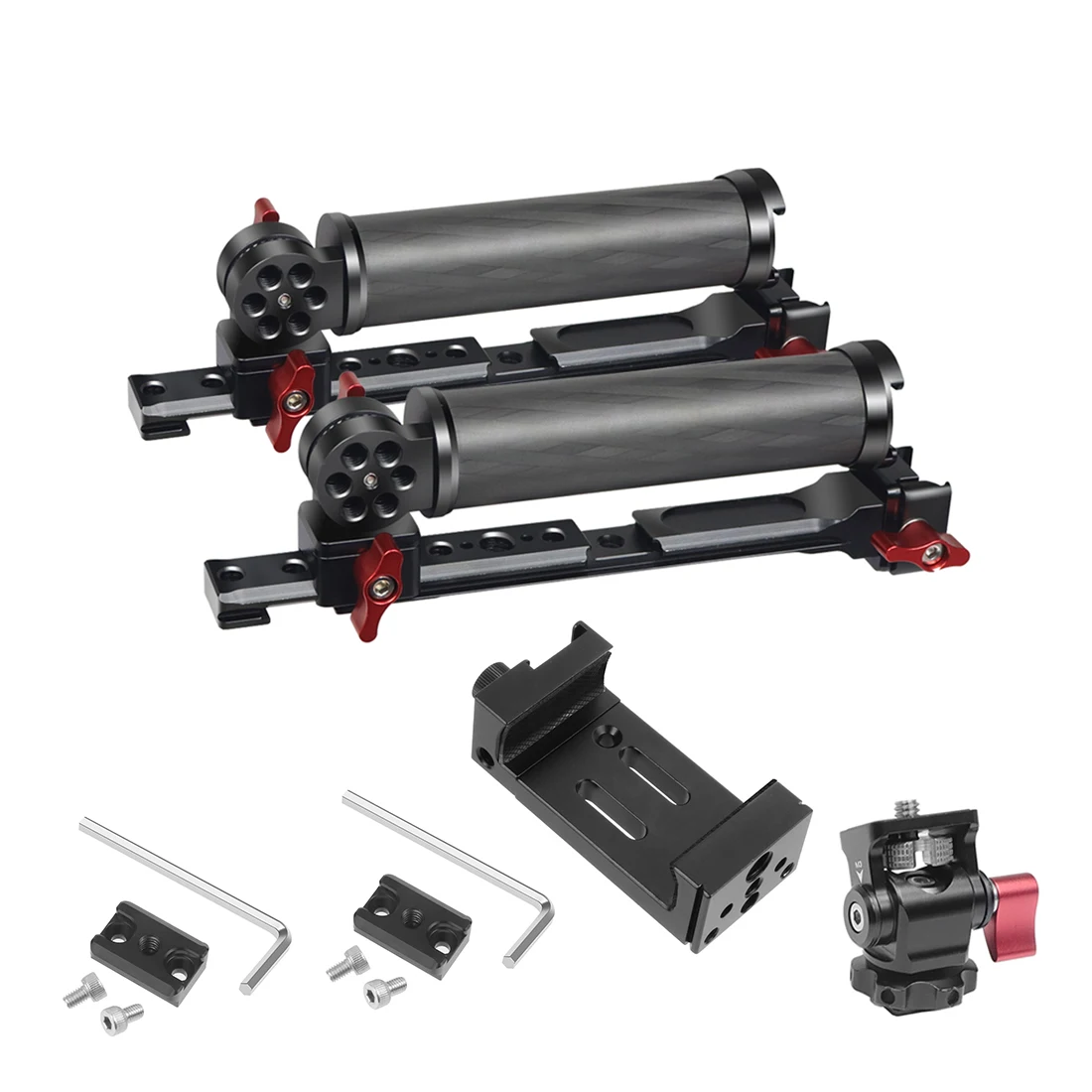 RS4 RS3 Mini RSC2 Gimbal Dual Carbon Handle Grip 180 Adjustable Clamp for Ronin