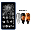 Halloween Nail Stamping Plates Pumpkin Skull Bat Spider Design Stamp Templates Snowflake Festival Pattern Nail Art Stencil Plate 4