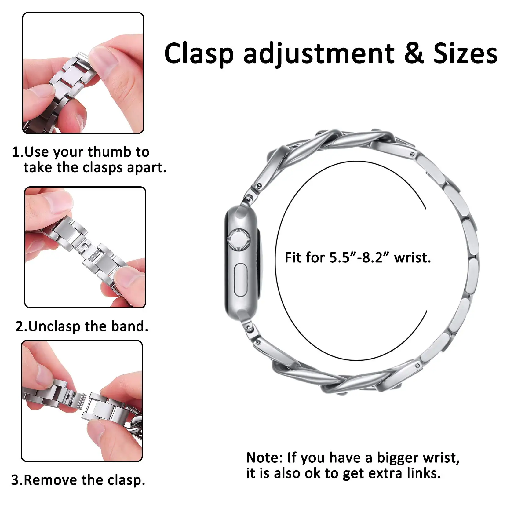 Elegant Metallic Chain Watch Strap - Premium Sport Design