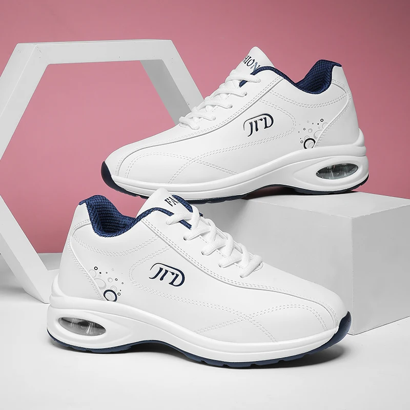 Brand Womens Running Shoes Ladies Comfortable Waterproof Leather Basket Shoes Women High Platform Sneakers Cushion Sports