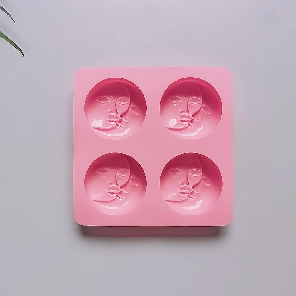 Silicone Soap Molds 4 Cavity Moon Sun Shaped DIY Crafts