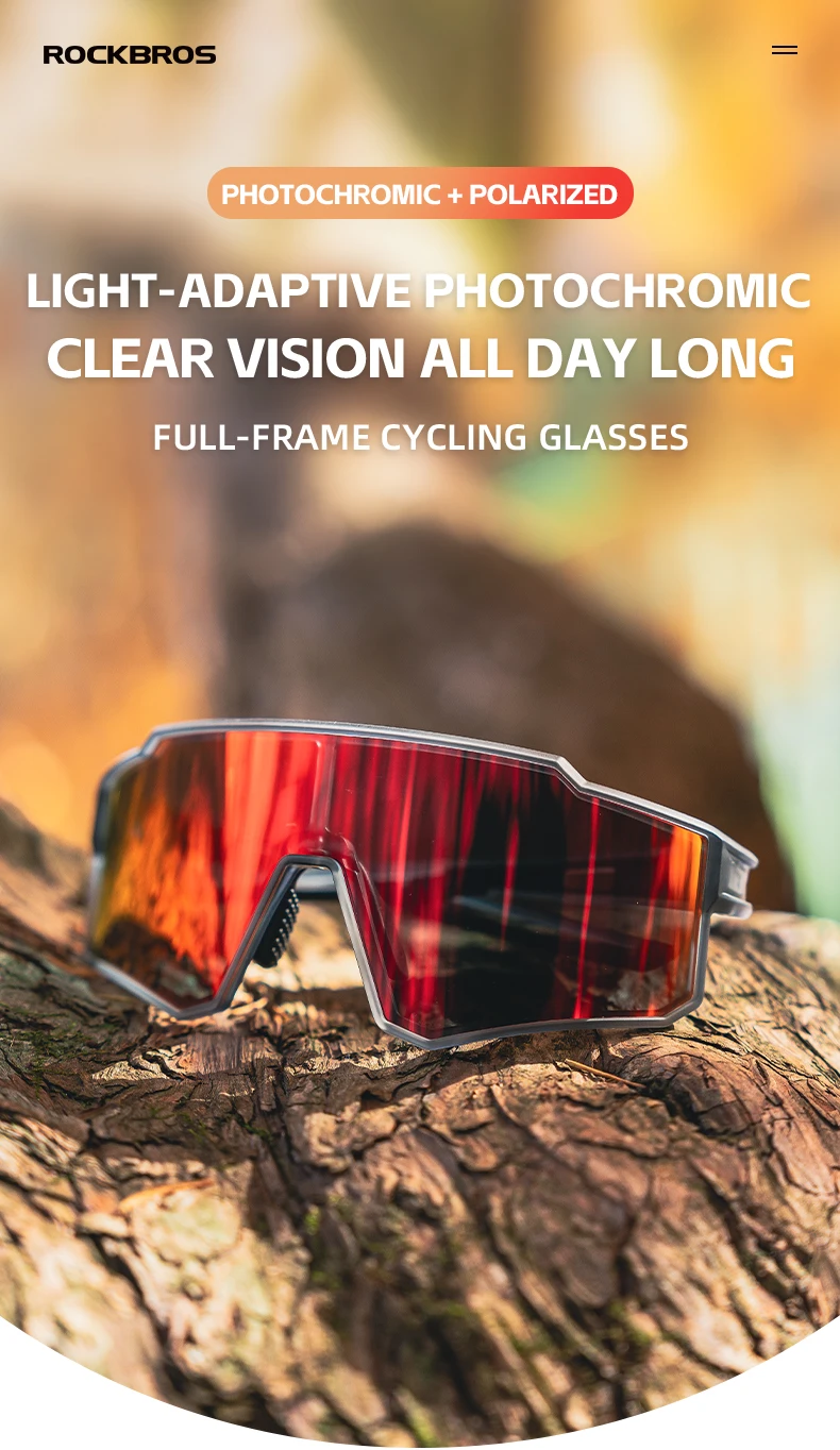 Polarisierte Fahrradsonnenbrille Frontansicht