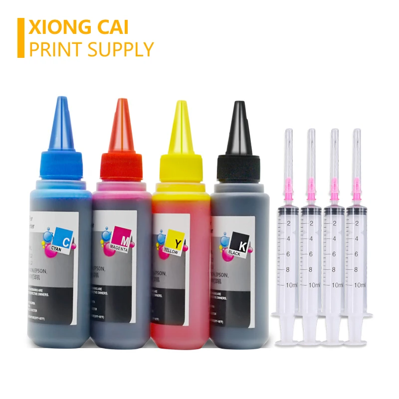 5 Bottles 4 Colors Universal Ink Compatible for Epson for Canon Brother Hp all models Inkjet Printers