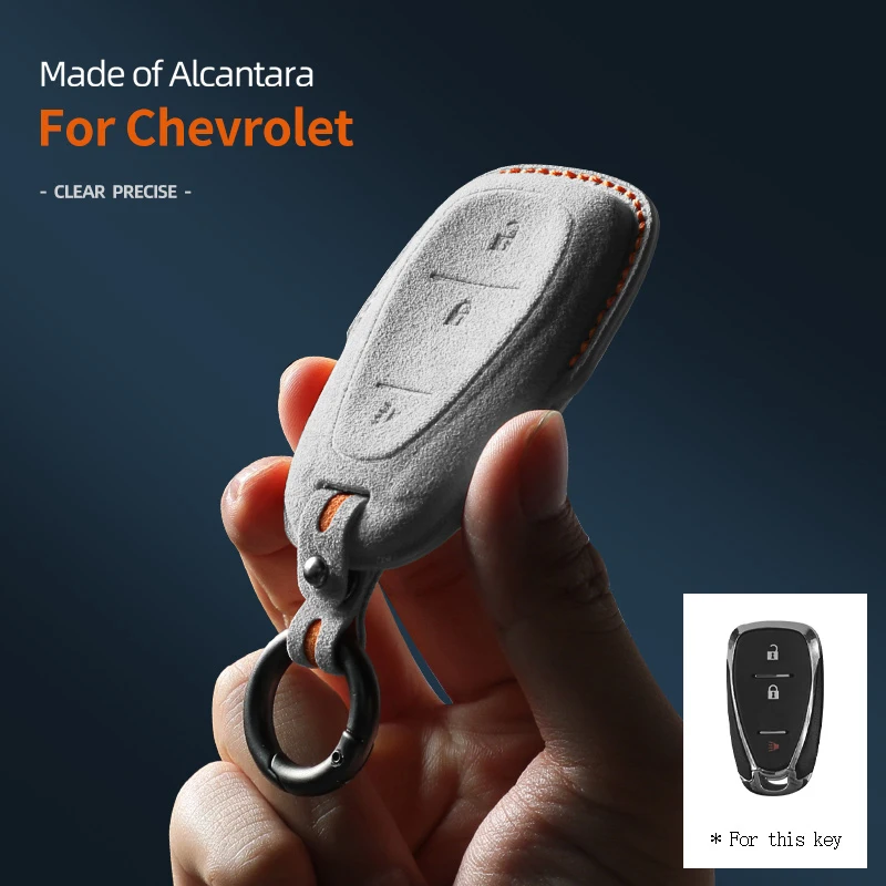 

Alcantara Car Key Case Cover Holder Key Shell Buckle For Chevrolet Cruze Malibu XL Equinox Spark Blazer Traverse Trax Sonic