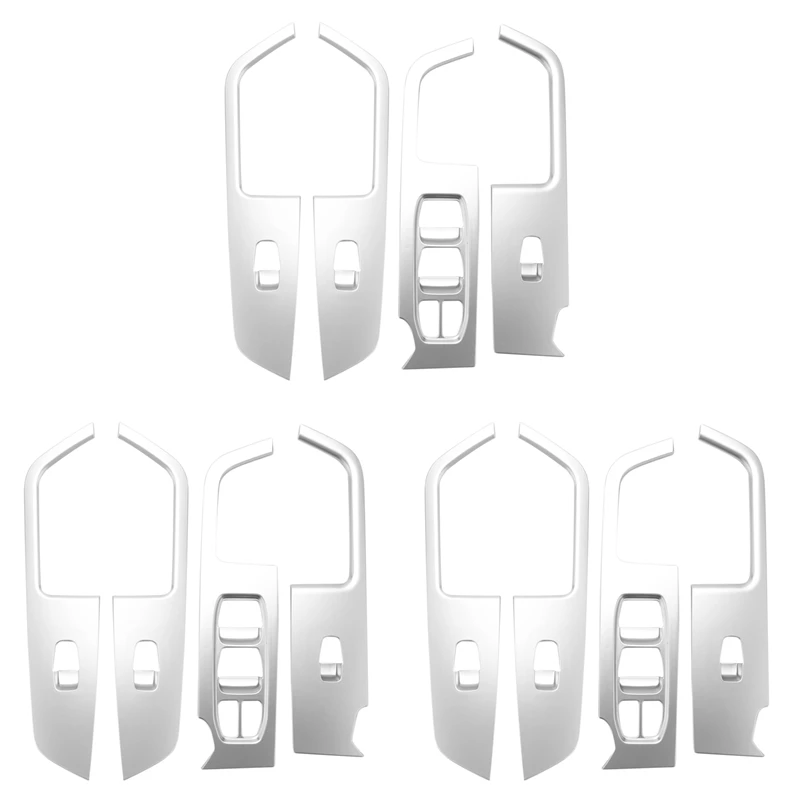 

12X For Hyundai Ix25 Creta Chrome Inner Door Armrest Window Switch Cover Decoration Control Panel 2015-2019