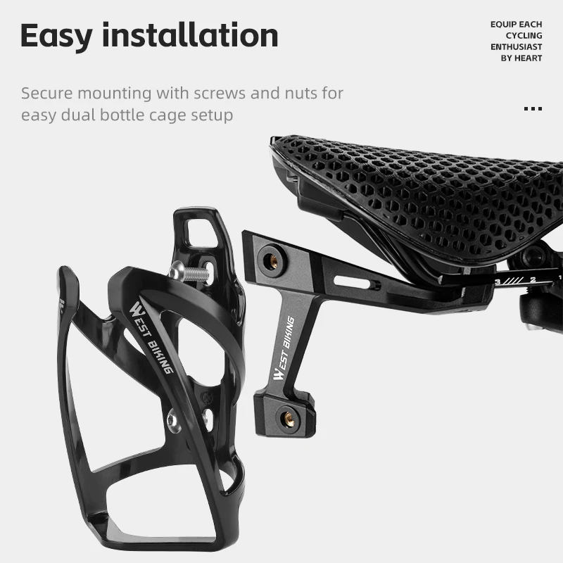 WEST BIKING Bicycle Water Bottle Cage Saddle Extender Water Cup Holder Adapter Cycling Kettle Mount Bracket MTB Bike Accessories