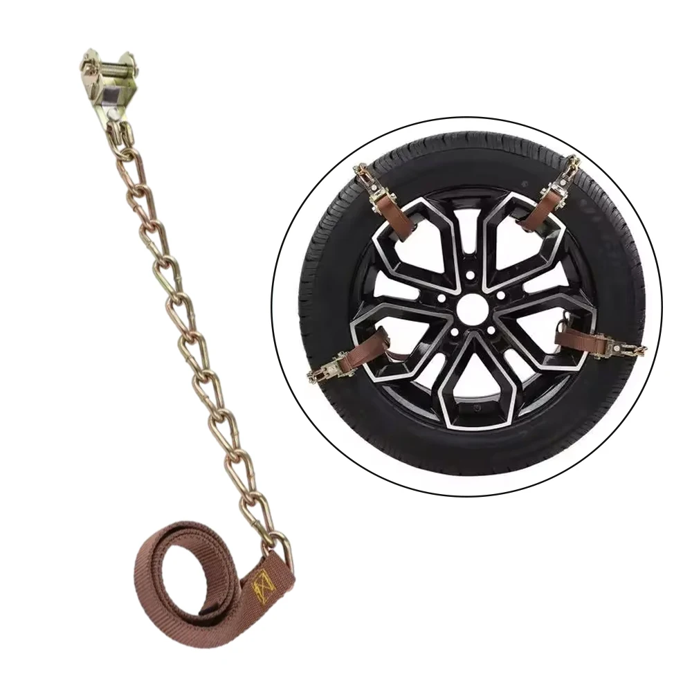 Car Snow Chain Manganese Steel and Nylon Rope Snow Chain 165-265mm Winter Outdoor Tire Emergency Anti-Skid Auto Accessories