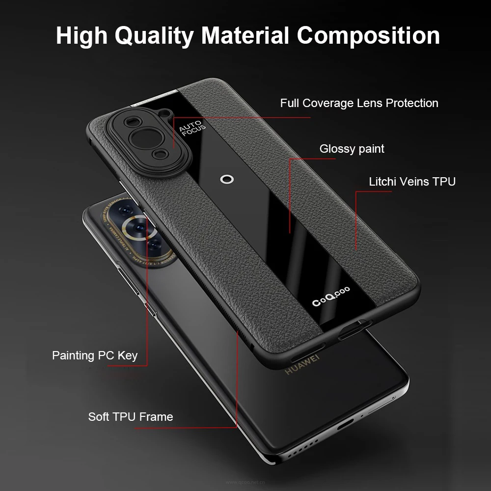 Nova 10 Luxury Litchi Veins Silicone Phone Case For Huawei Nova 10 Pro Ultra-thin Painting TPU Cover Coque For Nova 10Pro