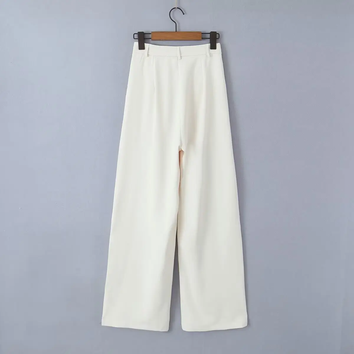 Maxdutti Fashion Women's French Loose Suit Pants High Waist Retro Asymmetric Casual Pants Solid Trousers Women
