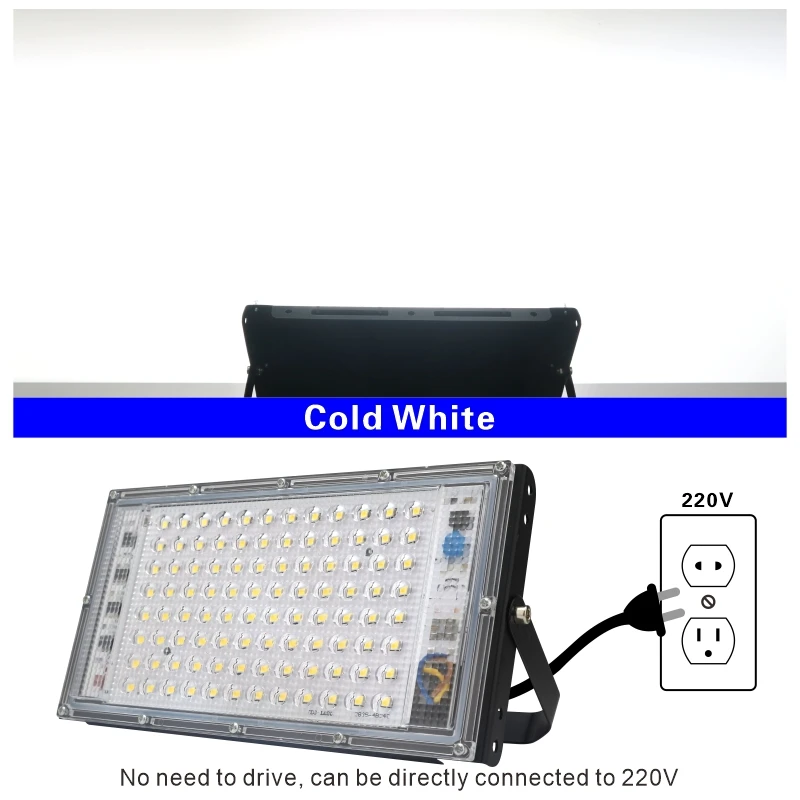 รูปสินค้า ไฟส่องถนน LED 100W กันน้ำ IP65 พร้อมปลั๊ก EU 1 เมตร