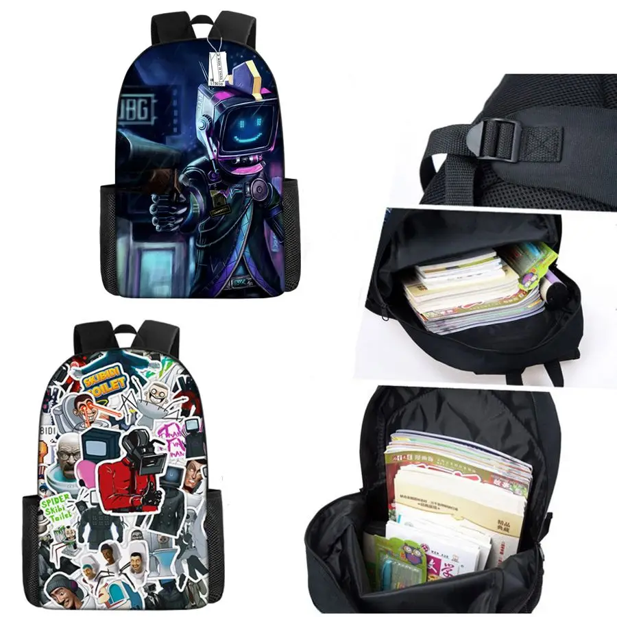 Skibidi Toilet Backpack For School Bag Titans Cameraman Lunch Box Skibidi Mochila Speaker Tv Man Woman Pencil Case Bookbag Kid