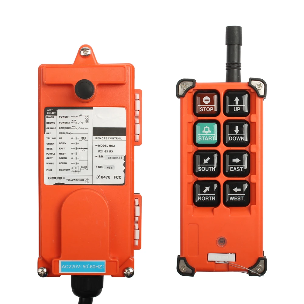 F21-E1B 최고 품질 산업용 리모컨 스위치 AC220V 380V 110V DC 12V 24V 36V 호이스트 크레인 제어 리프트 크레인 리프트