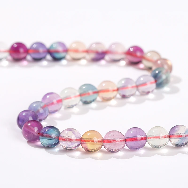 5A High Quality Natural Fluorite Stone Round Loose Spacer 4 6 8mm Pick Size For Jewelry Making Diy Necklace Bracelet Accessory 4