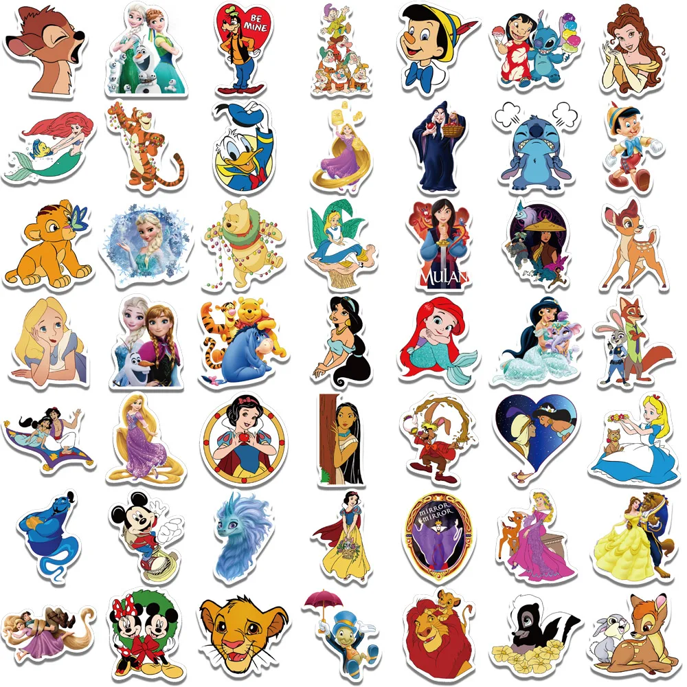 Disney cartoon stickers 10/30/50/100pcs cute mix Stitch Mickey stickers for kids DIY motorcycle laptop phone