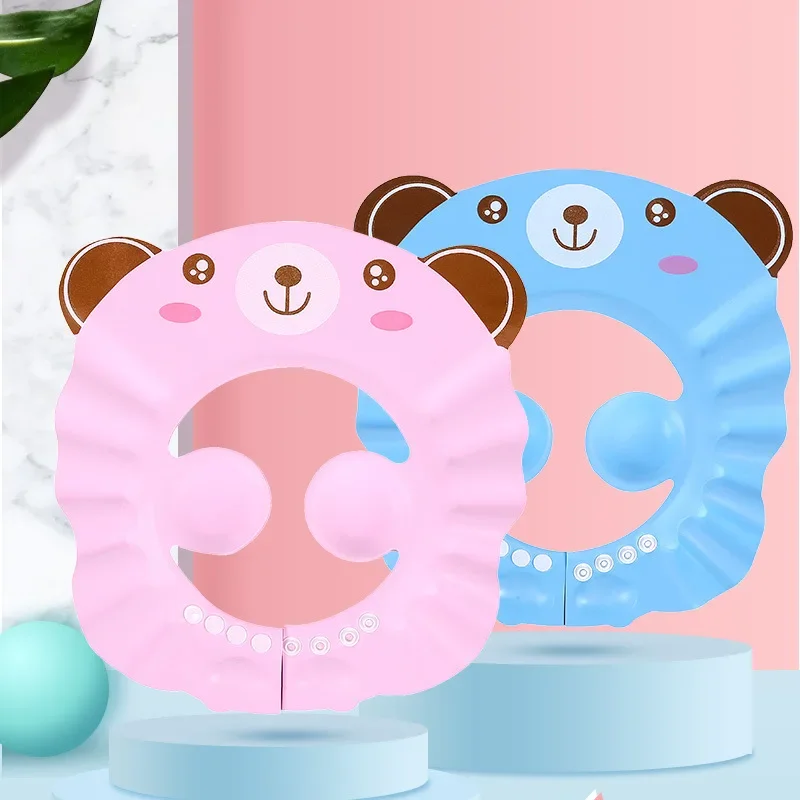 Adjustable Baby Shampoo Cap Soft Hair Wash Hat for Kids Bathing Shower Ear Hair Hat For 0-6 Years Children Head Cover Cap 1 PC