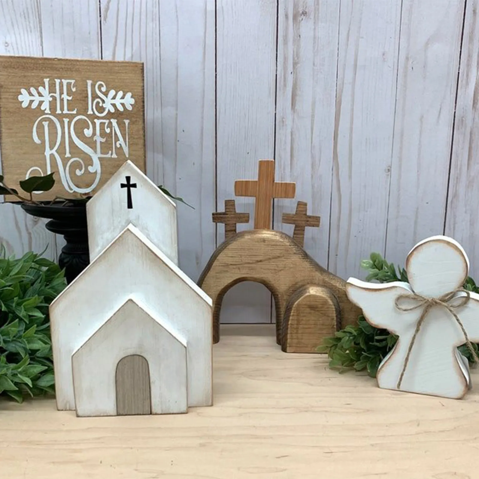 

Wood Easter Jesus Tomb Set Unique Home Creative Wooden Office White School Khaki For Indoor Christmas Sign