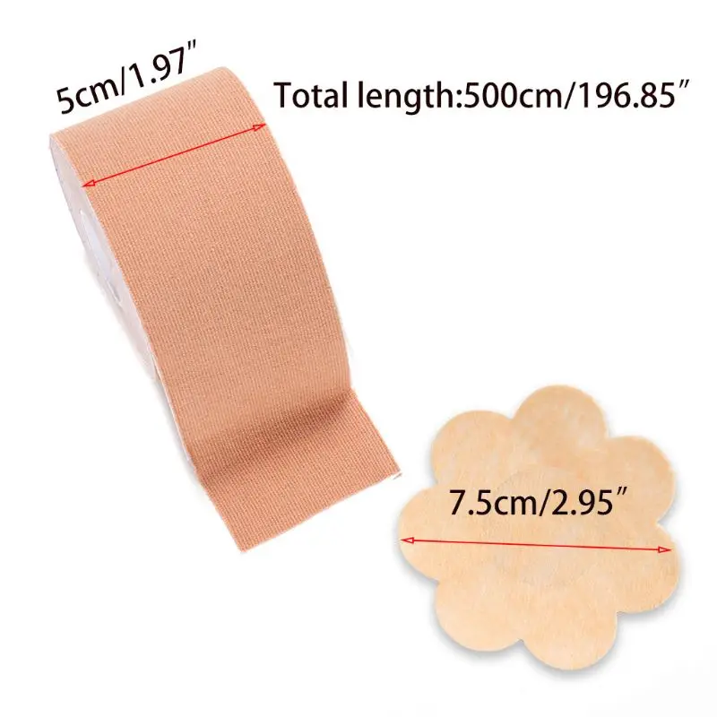 

Женская лента для подтяжки груди с 5 парами одноразовых накладок на соски, невидимый бюстгальтер, самоклеящийся пуш-ап, спинка,