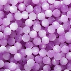 Vibrant Resin Imitation Cat Eye Round Beads - 10mm - 10pcs (Purple)