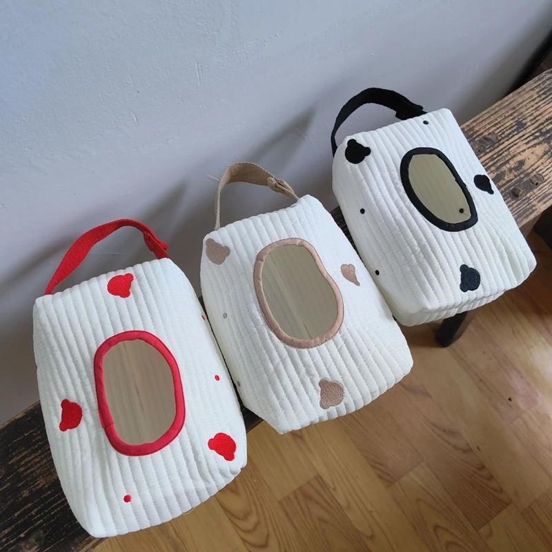 Cartoon Animal Flip Cover Tissue Box Wet Wipes Case Car Hanging Bag Paper Holder Storage Removable Napkin Storage Hanging Box 4