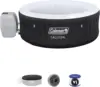 Miami AirJet Large Round 2 to 4 Person Inflatable Hot Tub Portable Outdoor Spa with 120 AirJets and EnergySense Cover, Black 1