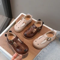 Genuine Leather Girls Casual Shoes Cartoon Animals Rabbit Baby Boys Shoes Spring Real Leather Kids Student Princess Shoes 1