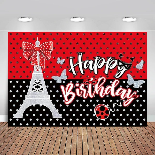 Ladybug Glitter Backdrop, Birthday Party Decorações, Baby Girls