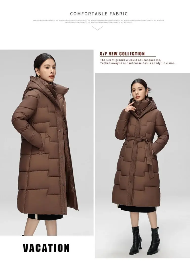 Women Winter Mid-Length Cotton Padded Jacket With 2025 New Women Warm Thicken Cotton Coat Korean Loose Hooded Parkas Outwear