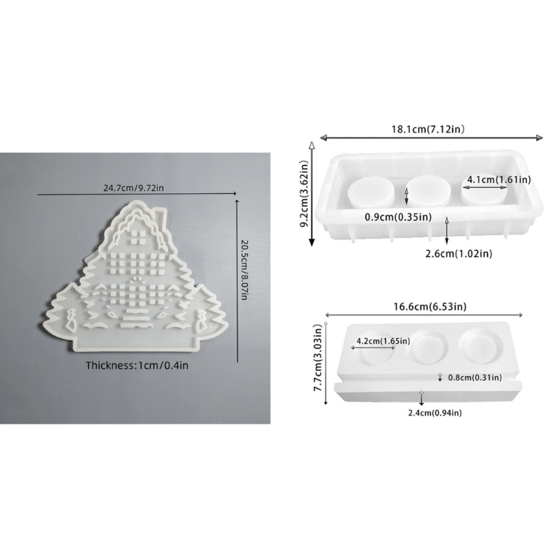 Tree House Holder Mold Candlestick Silicone Tealight Holder Resin Epoxy Molds DIYs Handicrafts Moulds