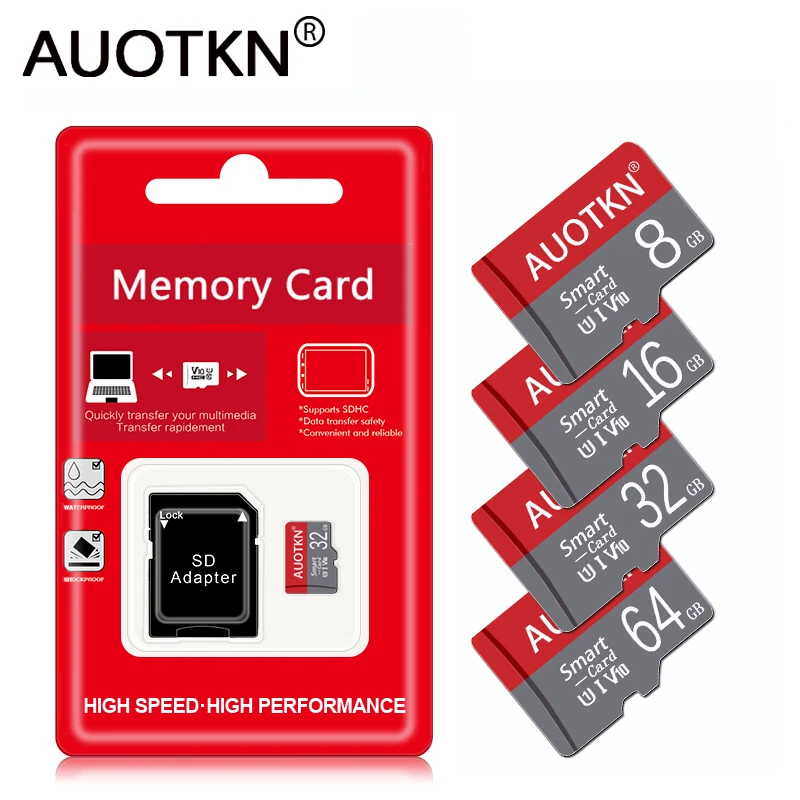 고속 플래시 메모리 카드, 마이크로 TF SD 카드, 클래스 10, 실제 용량, 8GB, 16GB, 32GB, 64 GB