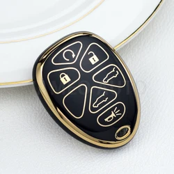 Premium TPU Car Remote Key Cover Case Fob, 5 - 6 Button (6 Buttons Black)