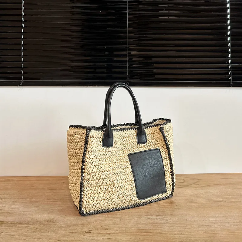 Popular Simple Tote Bag For Women Woven HandBag Fashion Women's Fashion Exclusive Straw Bag Single Shoulder Underarm Bags