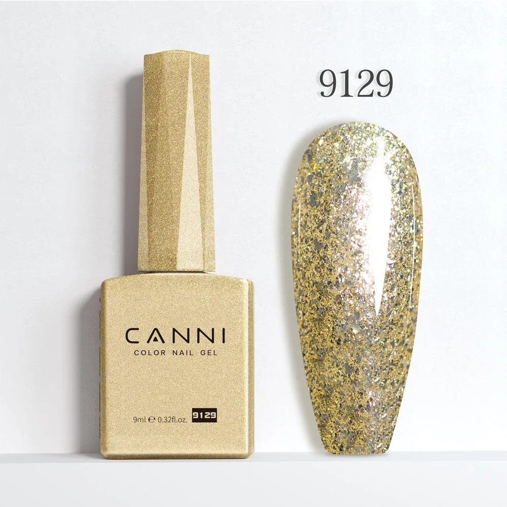 CANNI Super Glossy Glitter Cat Eye Nail Gel Polish - Hema Free Diamond Top Coat, Semi-Permanent UV LED Varnish