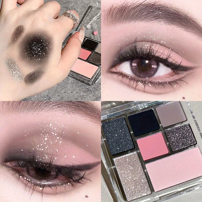 Velvet Tinted 9-Color Black Eyeshadow Palette - Long-lasting Blendable Matte & Shimmer Eye Makeup