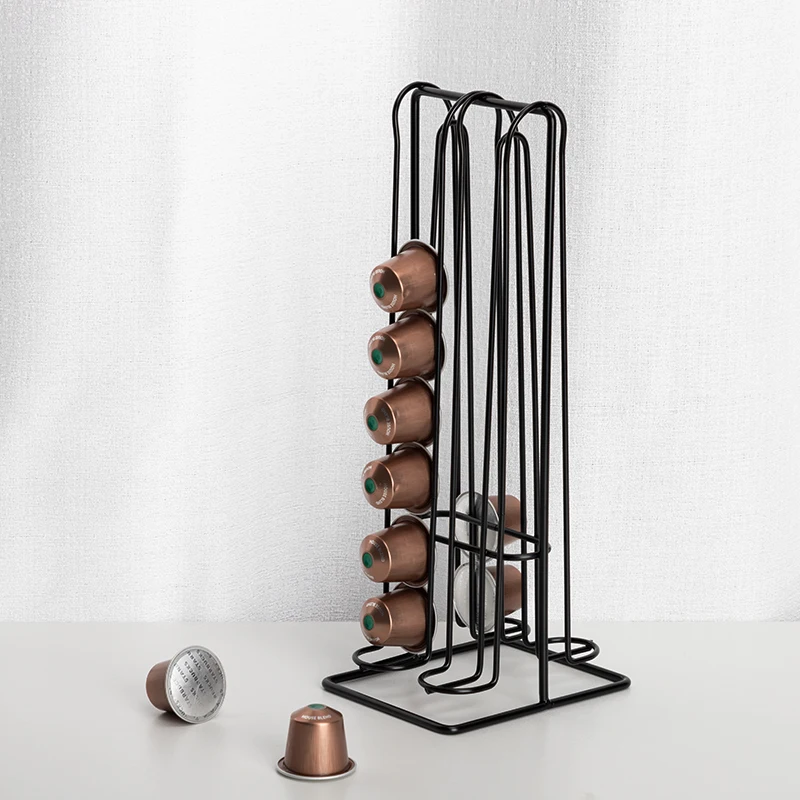 Porta capsule di caffè verticale Supporto per cialde di caffè Ufficio Cucina Scrivania Porta capsule con base stabile Strumenti per il caffè_voghion.com