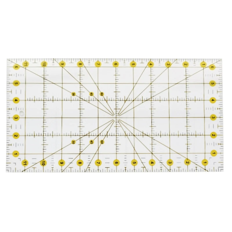 Clear Sewing Template Ruler Patchwork Cutting Pad Double Colored Lines Grids Angle Alignment Lines for Precise Quiling