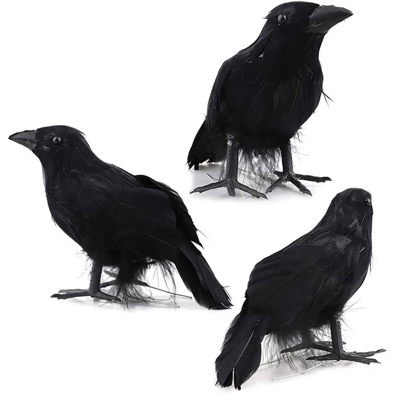Simulation de corbeau noir, répulsif d'oiseaux, antiparasitaire naturel,  pigeon, accessoire de décoration effrayant, fournitures de fête - AliExpress