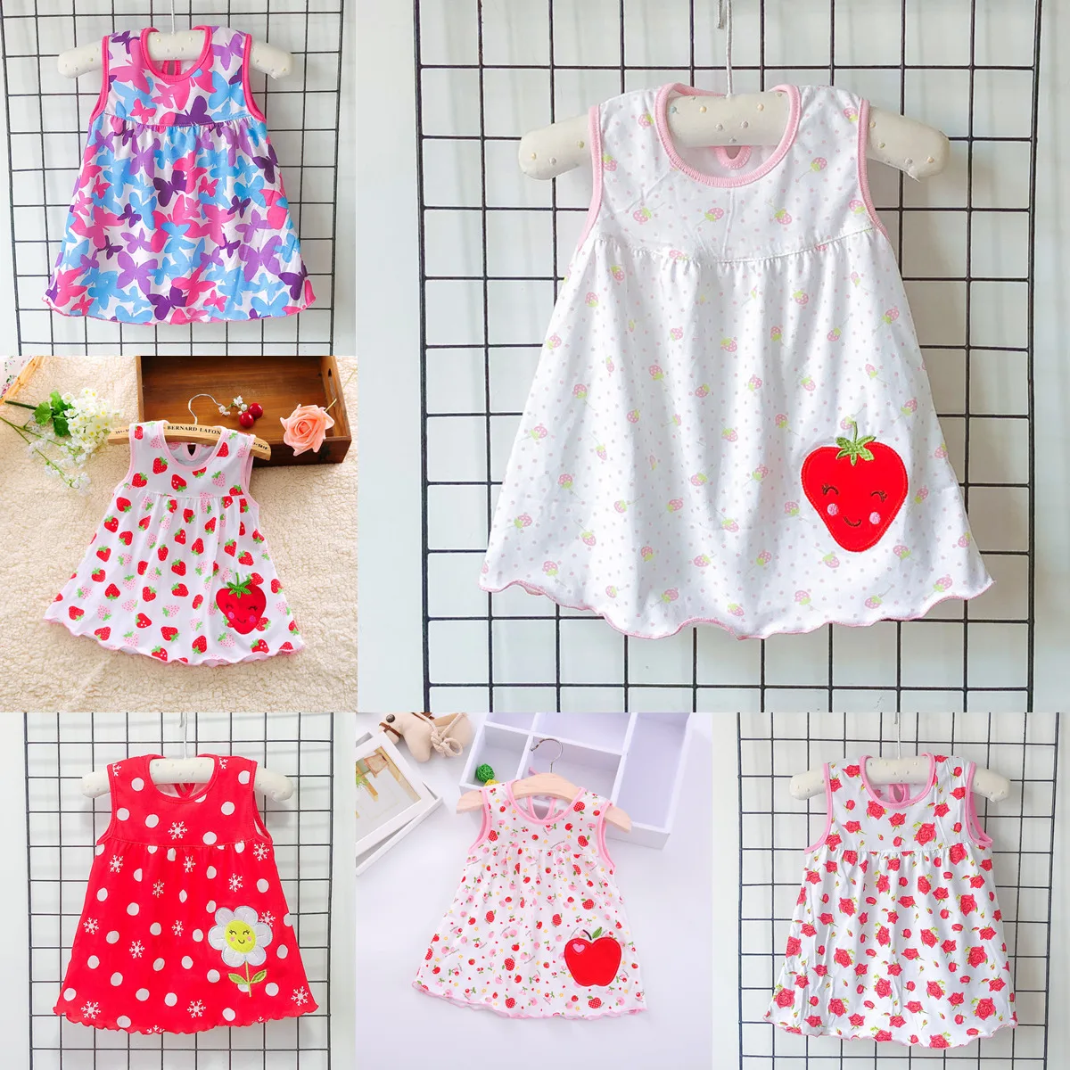 Baby Girl Summer Dress Cotton Princess Frock 0-2Y Skirt Toddler