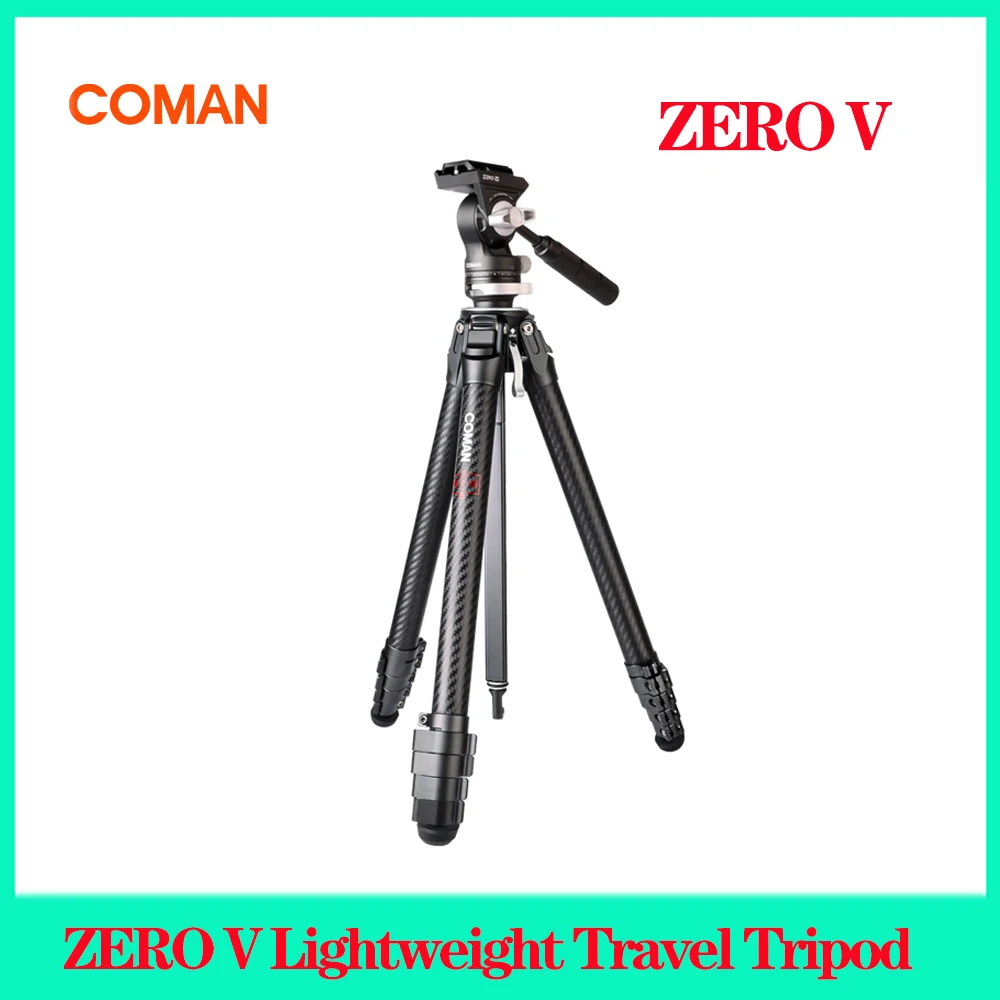 

Coman ZERO V Lightweight Professional Tripod Full Carbon Fiber Outdoor Travel Tripod Monopod With Gimbal Head For Video Shoot