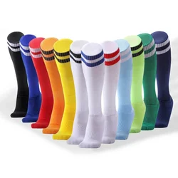2021 New Football Socks Non-slip Long Tube Over The Knee Socks Striped Soccer Socks Compression Stockings Outdoor Sports Gym