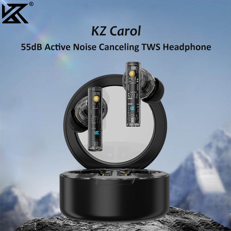 KZ Carol Wireless Earbuds Active Noise Cancelling TWS Headphone 6 Mics HD Call Bluetooth 5.3 HiFi Deep Bass Stereo Headphones