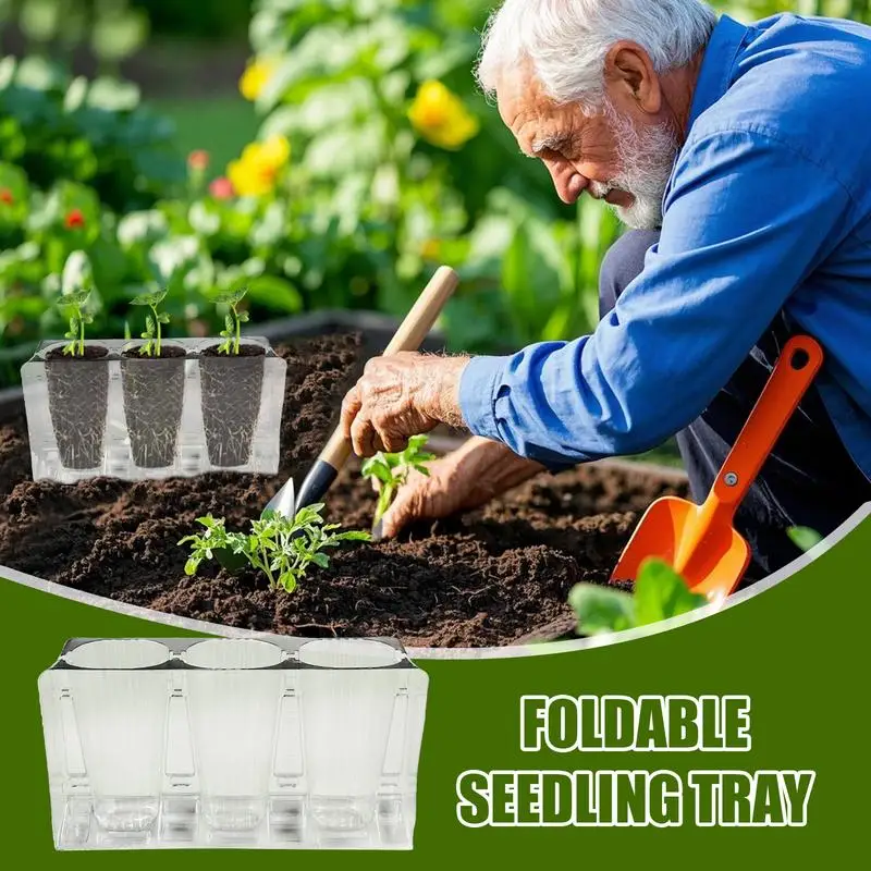Seedling Tray Growing Plant Starter With Drain Hole Multi-Functional High Strength Outdoor Gardening Tools For Greenhouse Home