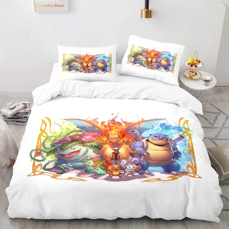 Pokemon White Single Cotton Duvet Cover Set European Size