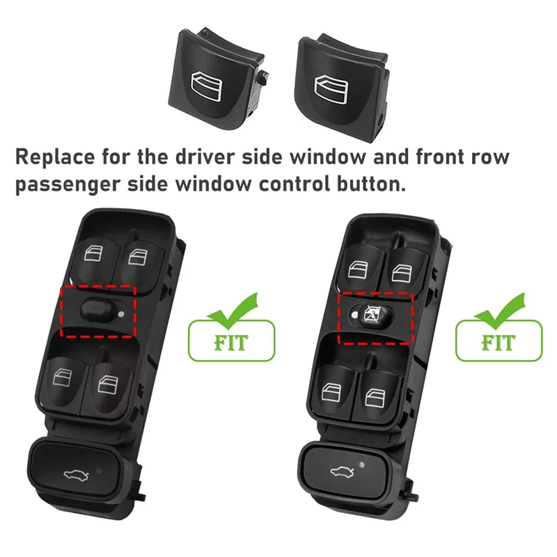 Window Switch Button Covers for W203 W208 C Clk Class Front Left+Right Window Switch Repair Button Caps