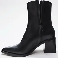 Chunky Heel Soft Leather Chelsea Boots Women Sexy Pointy Toe Side Zip Design Ankle Boots for Ladies Comfortable Women Shoes - Image 5