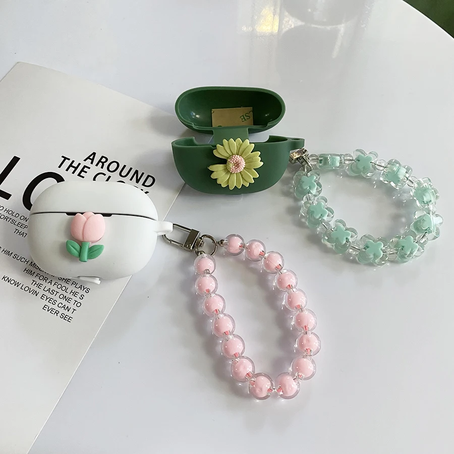 Silicone Protective Case For Realme Buds Air 5 - Shockproof Cover With Keychain