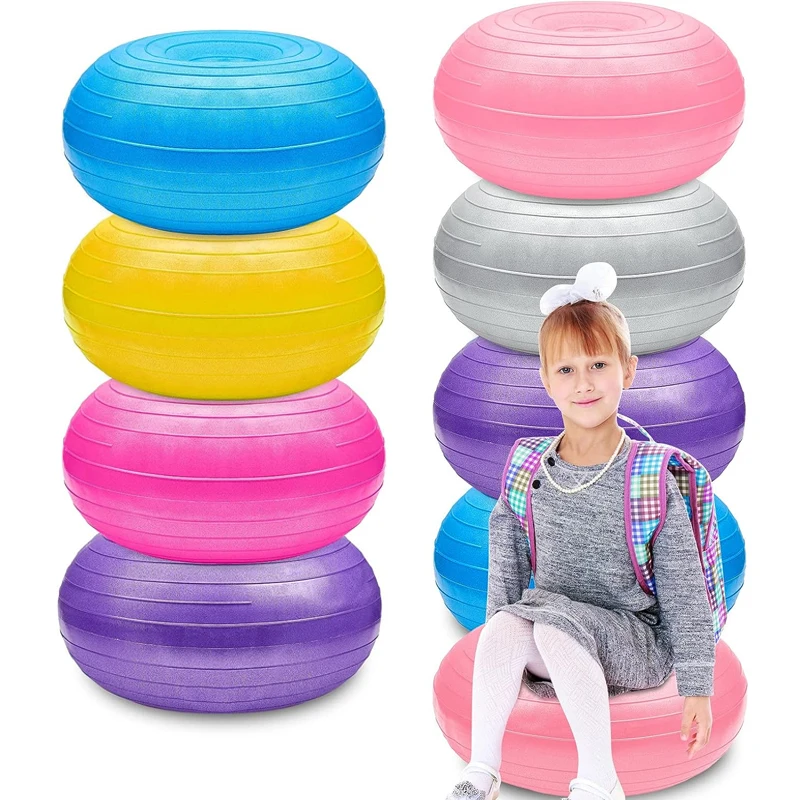 Wobble Cushion Balance Disc Flexible Seating Obstacle Course Yoga Ball Chairs for Kids with Pump Inflatable