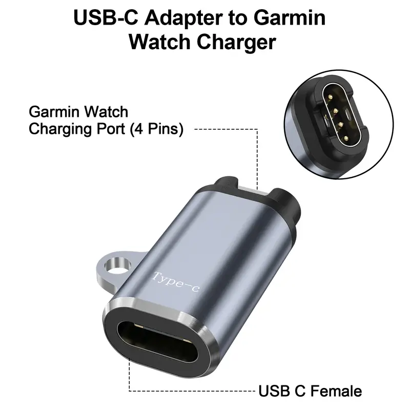 Type C Charger Adapter For Garmin Fenix 7 6 6X 5S 5X Plus/Instinct 2/Venu 2/Vivoactive 4 3/Forerunner 965 955 945 935 Converter - Image 3