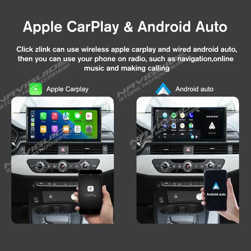 NAVIGUIDE 10.25'' Android12.0 Car Radio For Audi Q3 2013-2018 Stereo Multimedia Video Player GPS Navigation CarPlay Touch Screen