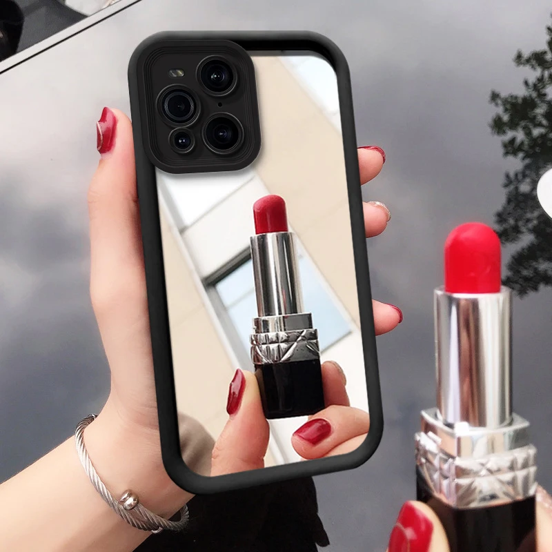 Love Heart Shockproof Makeup Mirror Phone Case Cover